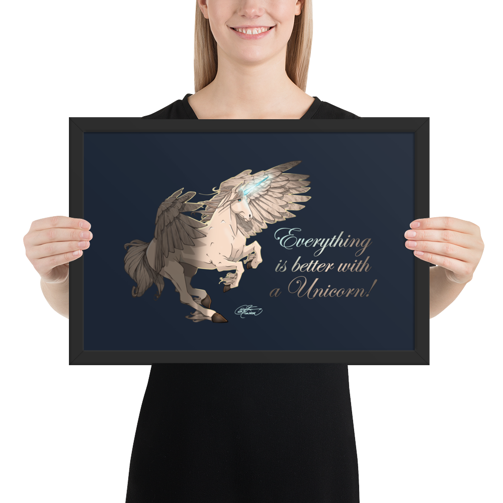 Framed Unicorn Pegasus Poster