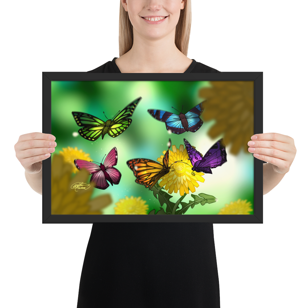 Framed Butterflies Poster