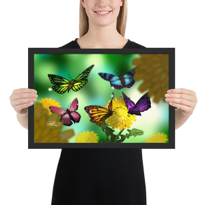 Framed Butterflies Poster