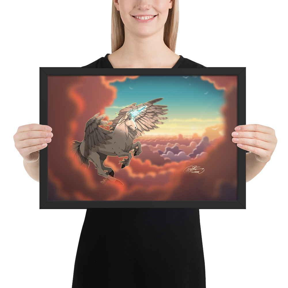 Framed Pegasus Unicorn Poster