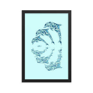 Framed Dolphin Collage Poster