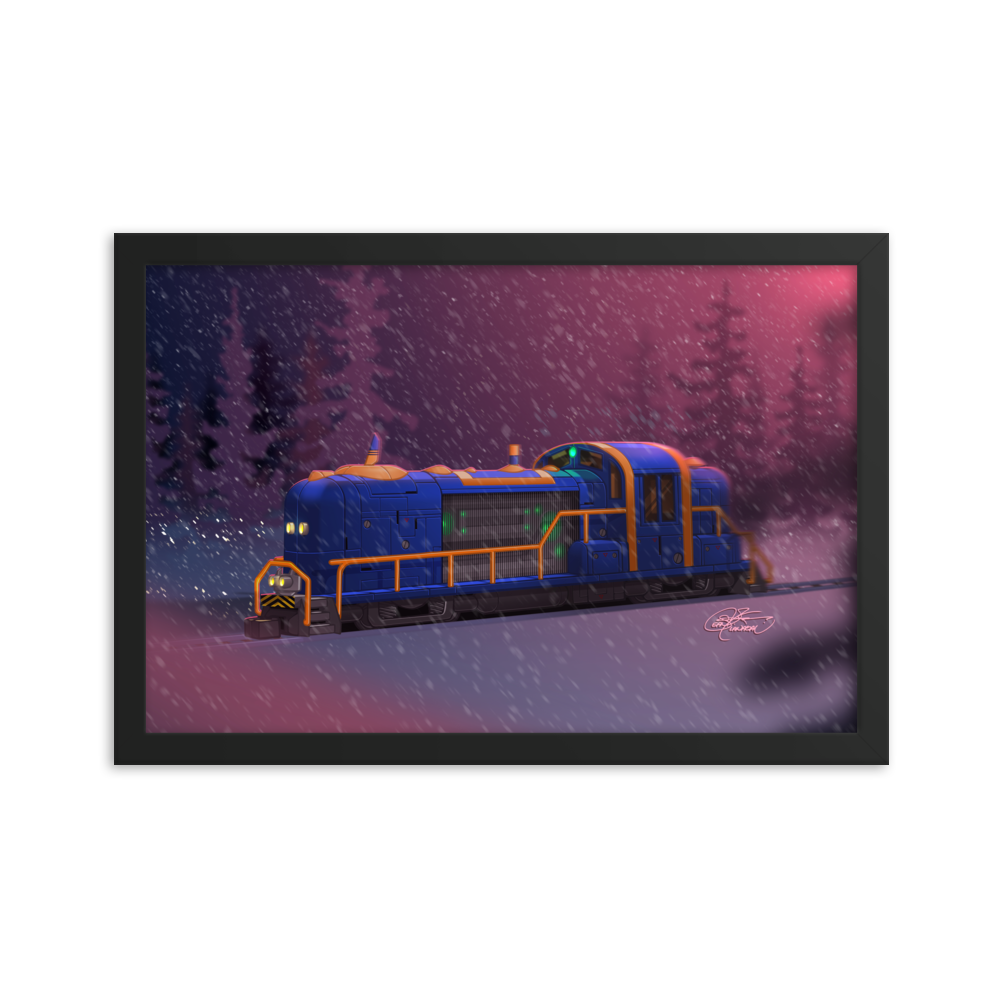 Framed Train Poster