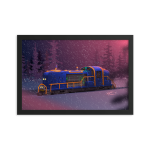 Framed Train Poster