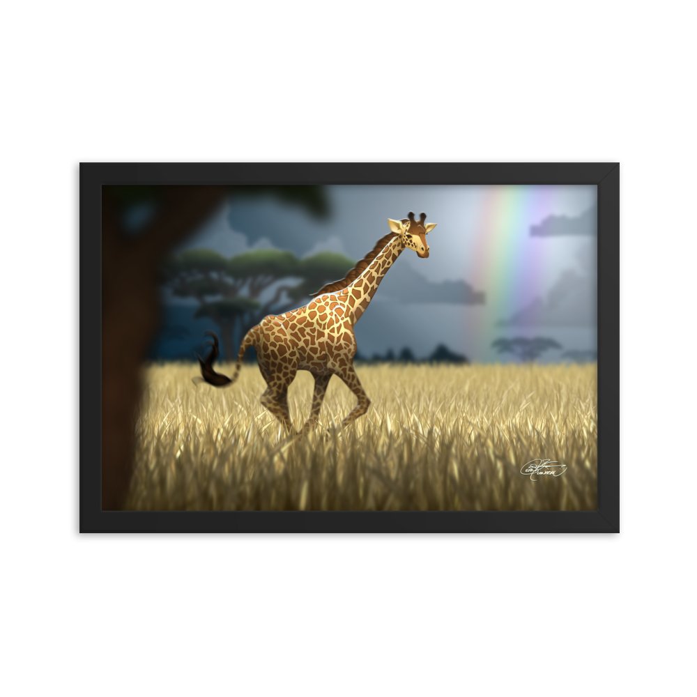Framed Giraffe Poster