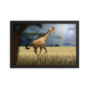 Framed Giraffe Poster