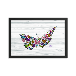 Framed Butterfly Collage Poster