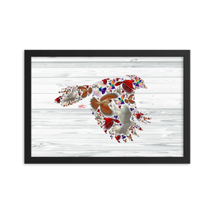 Framed Bird Collage Poster