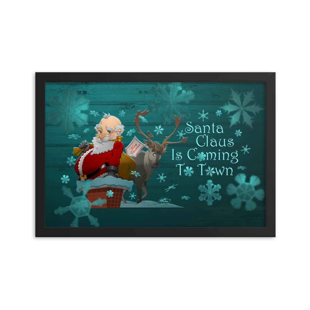 Framed Santa Christmas Poster