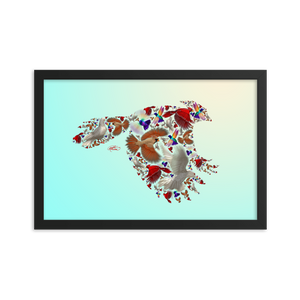 Framed Bird Collage Poster