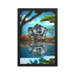 Framed Elephant Friends Poster