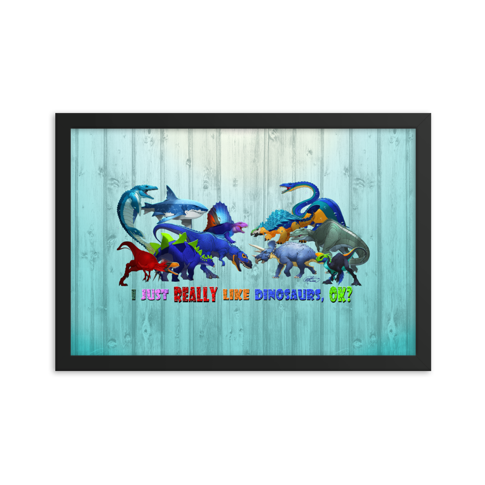 Framed Dinosaurs Poster