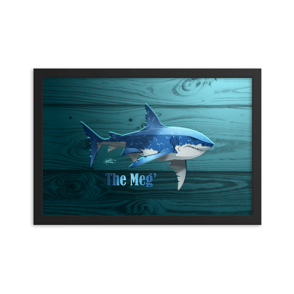 Framed Megalodon Poster