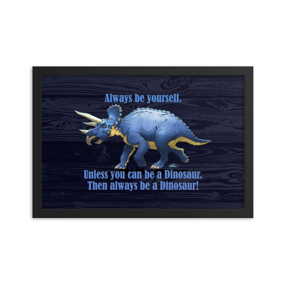 Framed Triceratops Poster