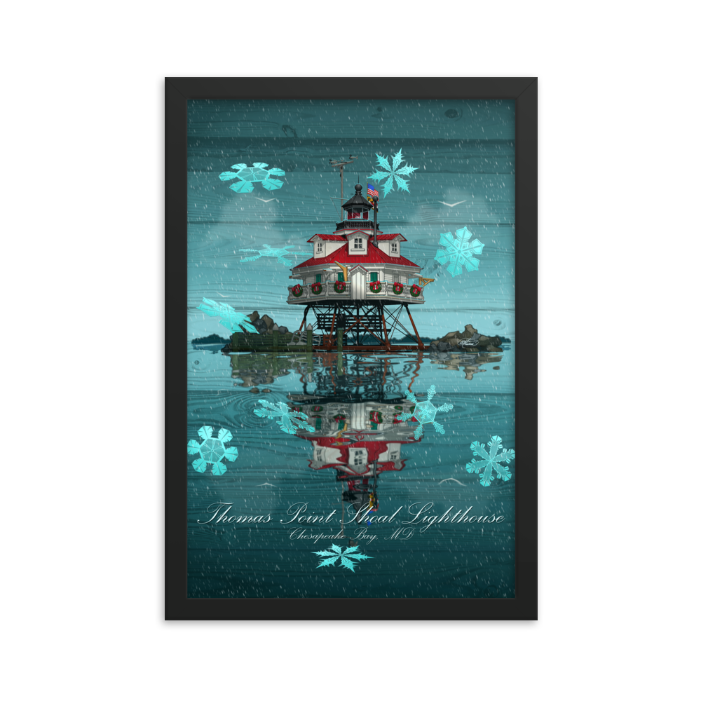 Framed Thomas Point Shoal Lighthouse Poster