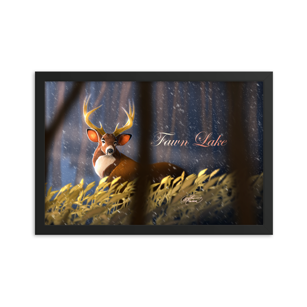 Framed Fawn Lake Poster