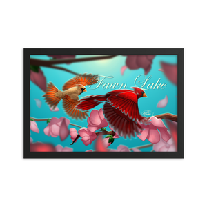 Framed Fawn Lake Cardinals Poster