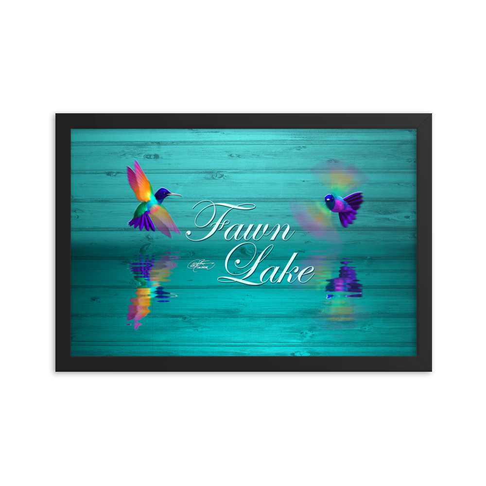 Framed Fawn Lake Hummingbirds Poster