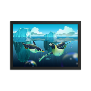 Framed Antarctic Penguins Poster