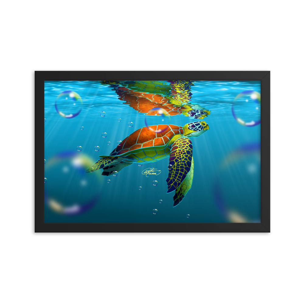 Framed Sea Turtle Poster