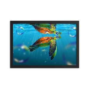 Framed Sea Turtle Poster