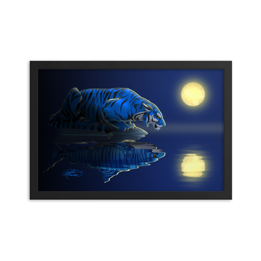 Framed Tiger/Shark Poster