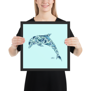 Framed Dolphin Collage Poster