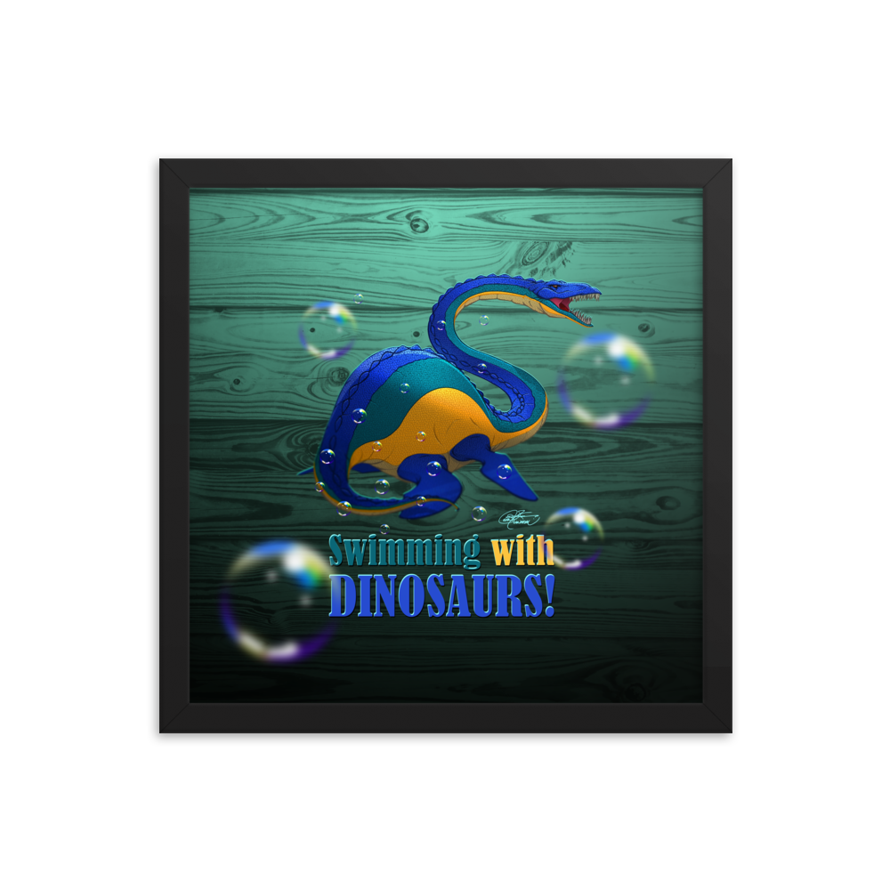 Framed Elasmosaurus Poster