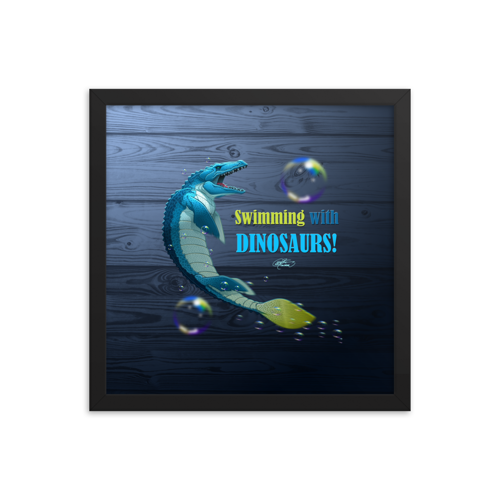 Framed Mosasaurus Poster