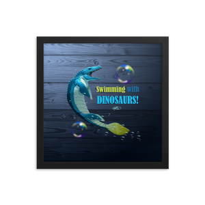Framed Mosasaurus Poster