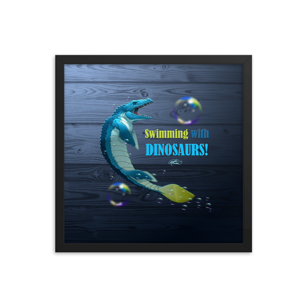 Framed Mosasaurus Poster
