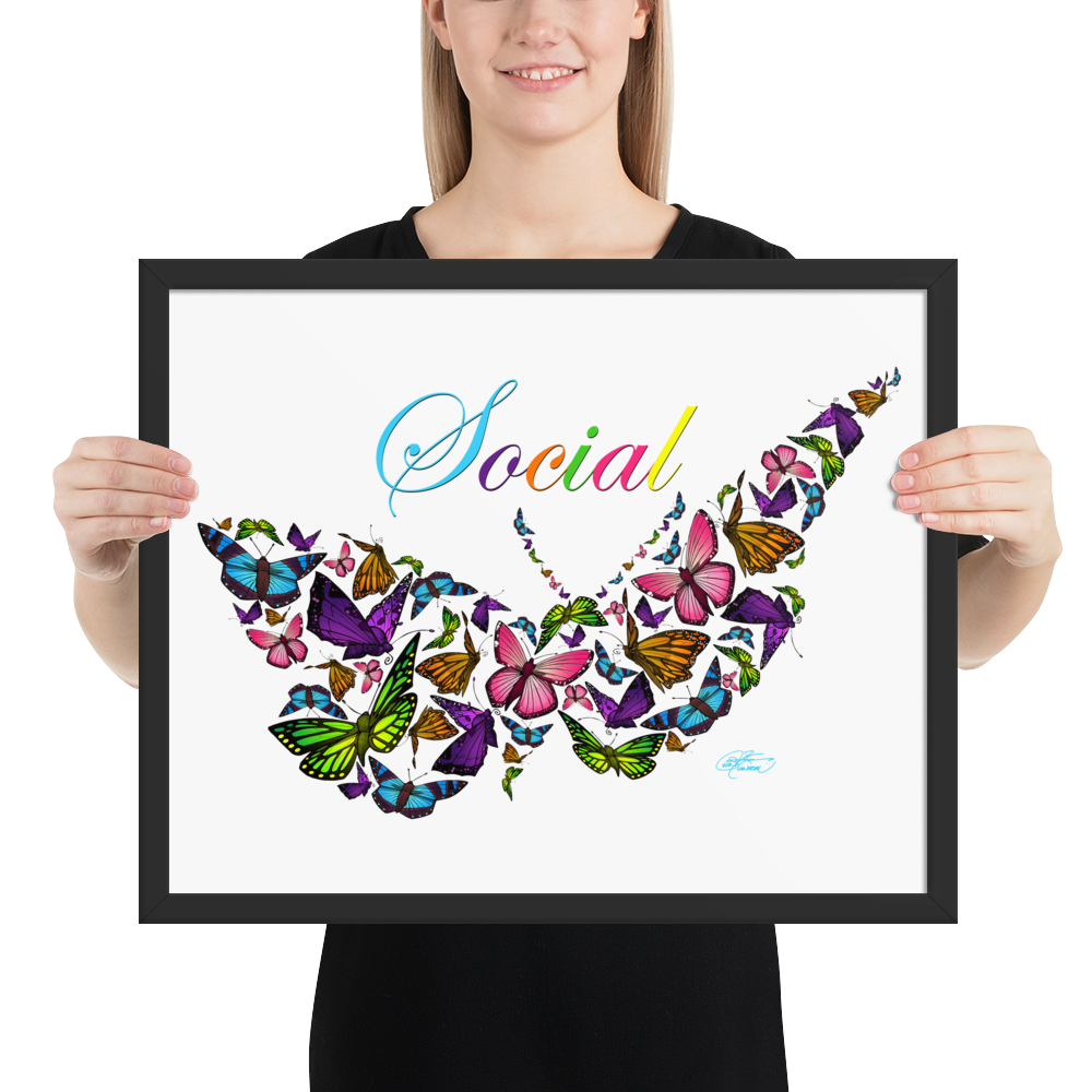 Framed Social Butterfly Poster