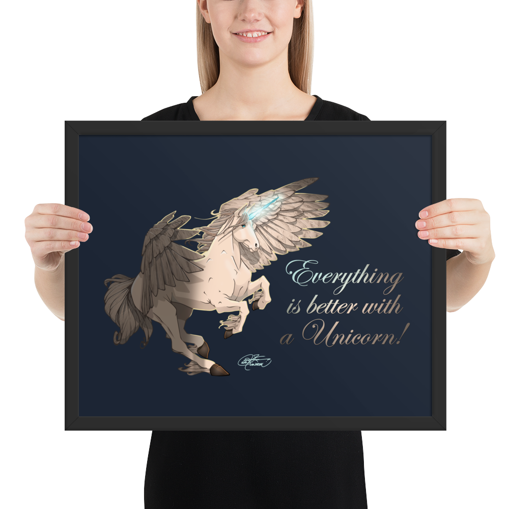 Framed Unicorn Pegasus Poster