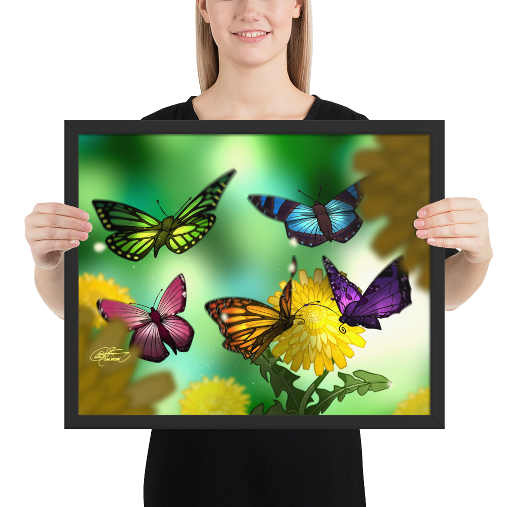 Framed Butterflies Poster