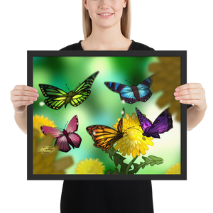 Framed Butterflies Poster