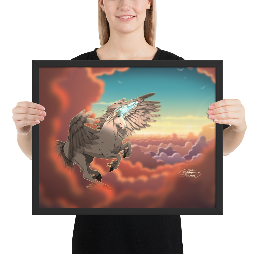 Framed Pegasus Unicorn Poster