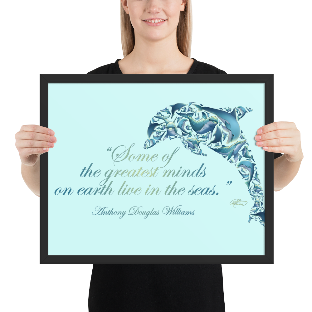 Framed Dolphin Collage Poster