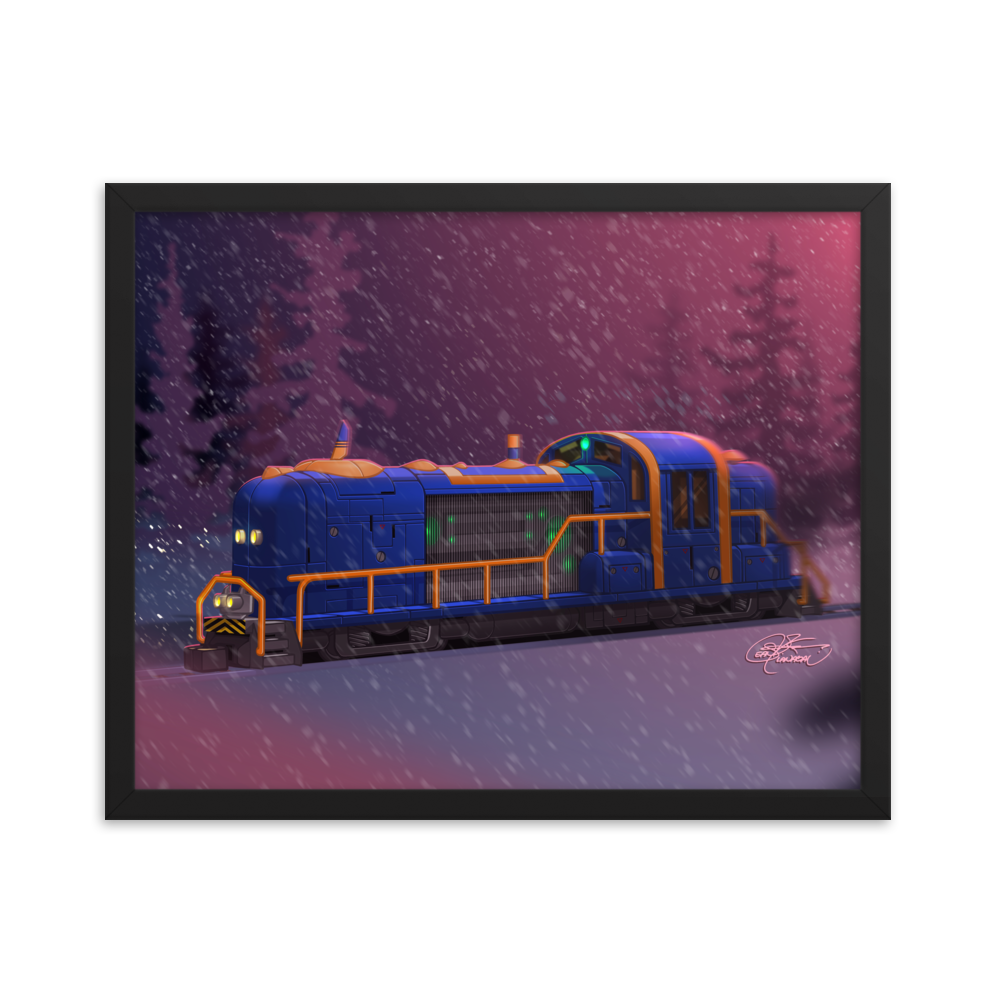 Framed Train Poster
