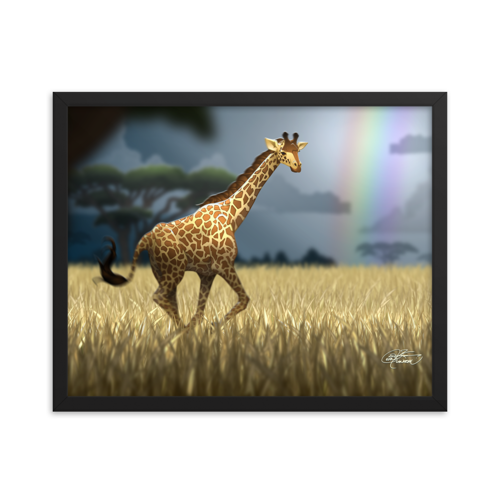 Framed Giraffe Poster