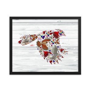 Framed Bird Collage Poster