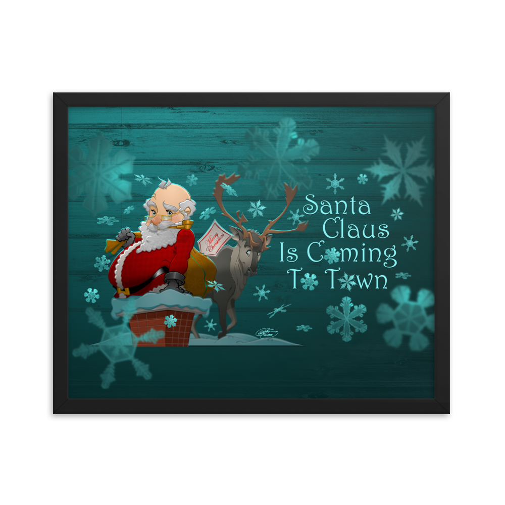 Framed Santa Christmas Poster