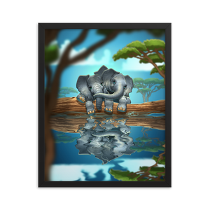Framed Elephant Friends Poster