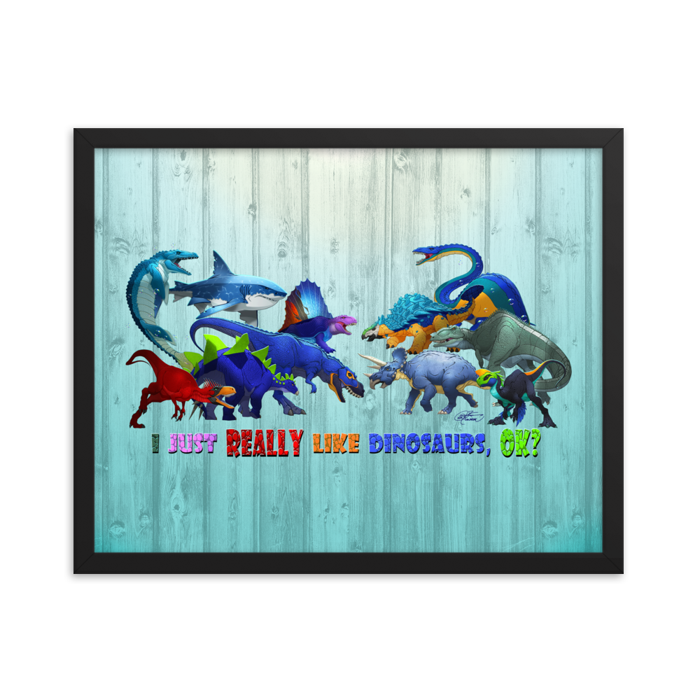 Framed Dinosaurs Poster