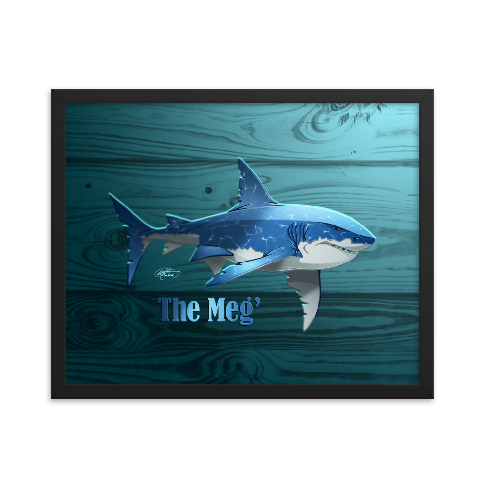Framed Megalodon Poster
