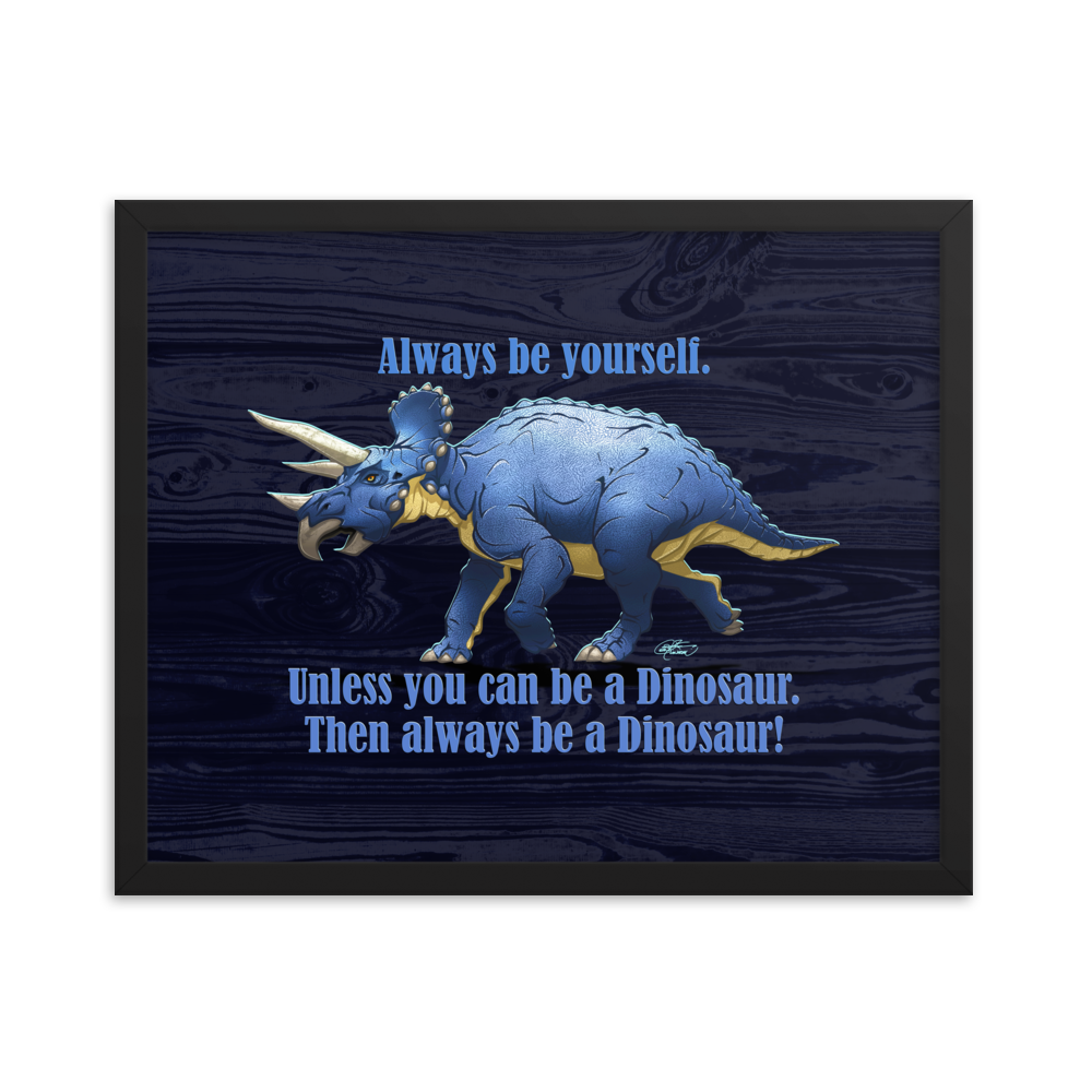 Framed Triceratops Poster