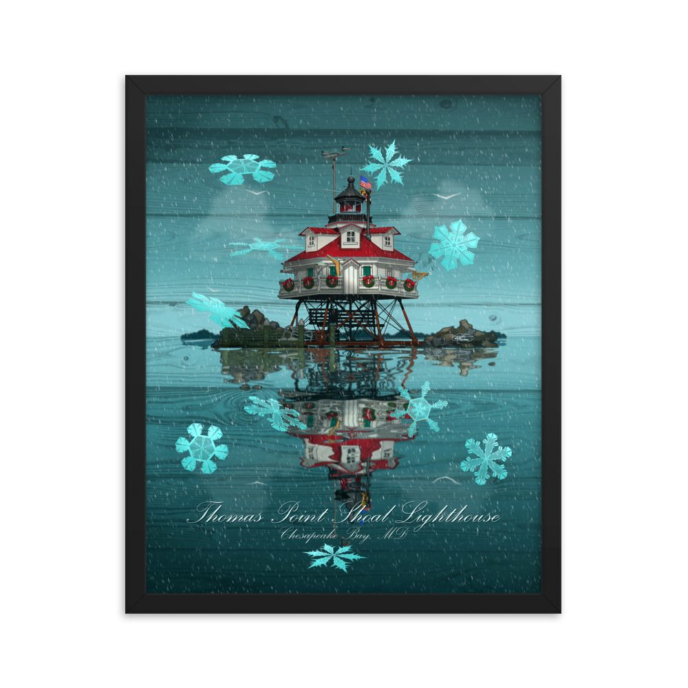 Framed Thomas Point Shoal Lighthouse Poster