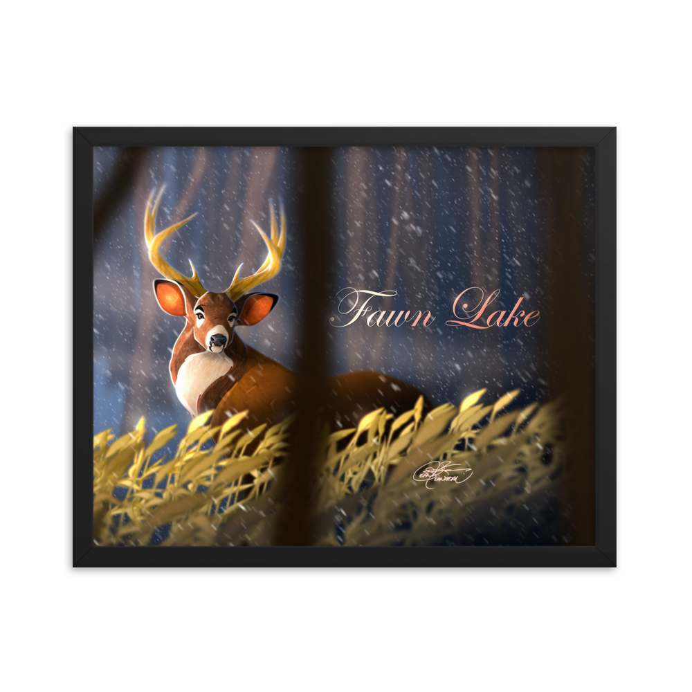 Framed Fawn Lake Poster