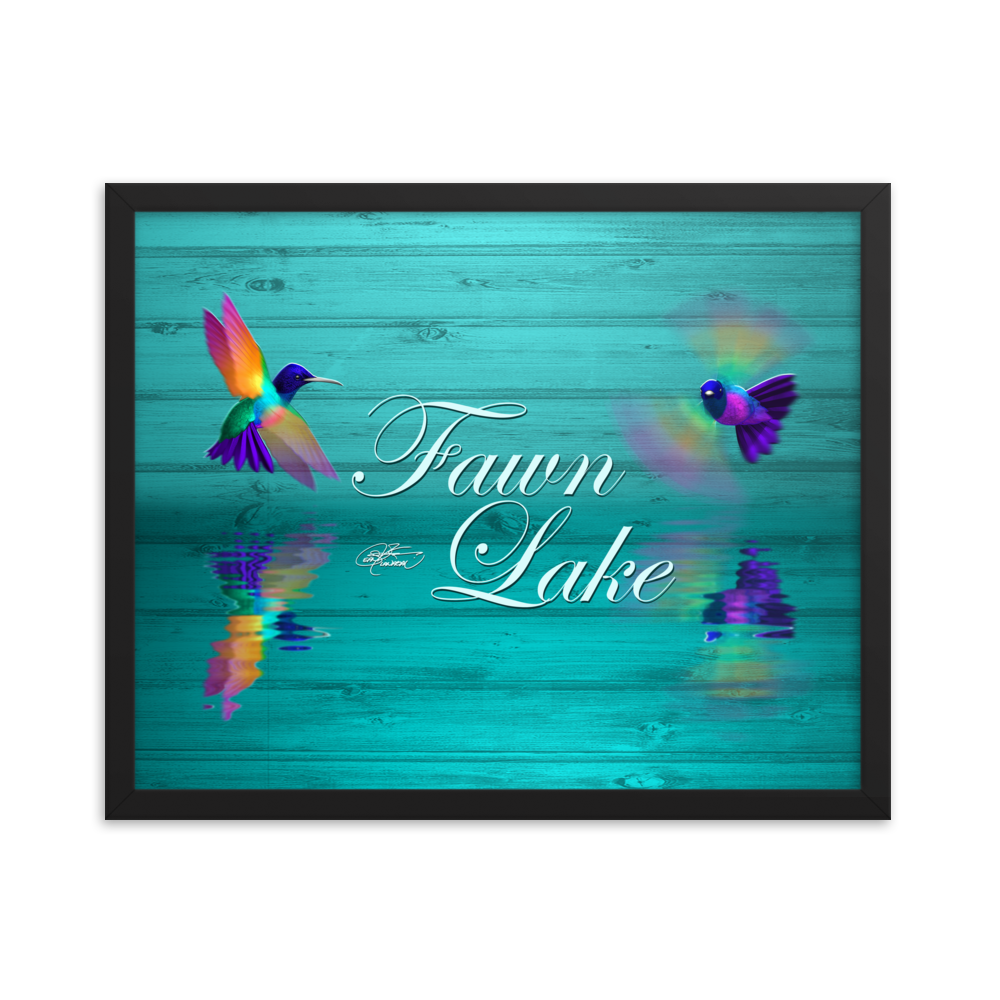 Framed Fawn Lake Hummingbirds Poster