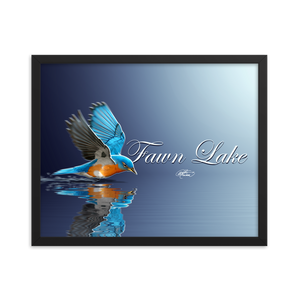 Framed Fawn Lake Bluebird Poster