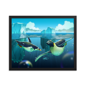 Framed Antarctic Penguins Poster