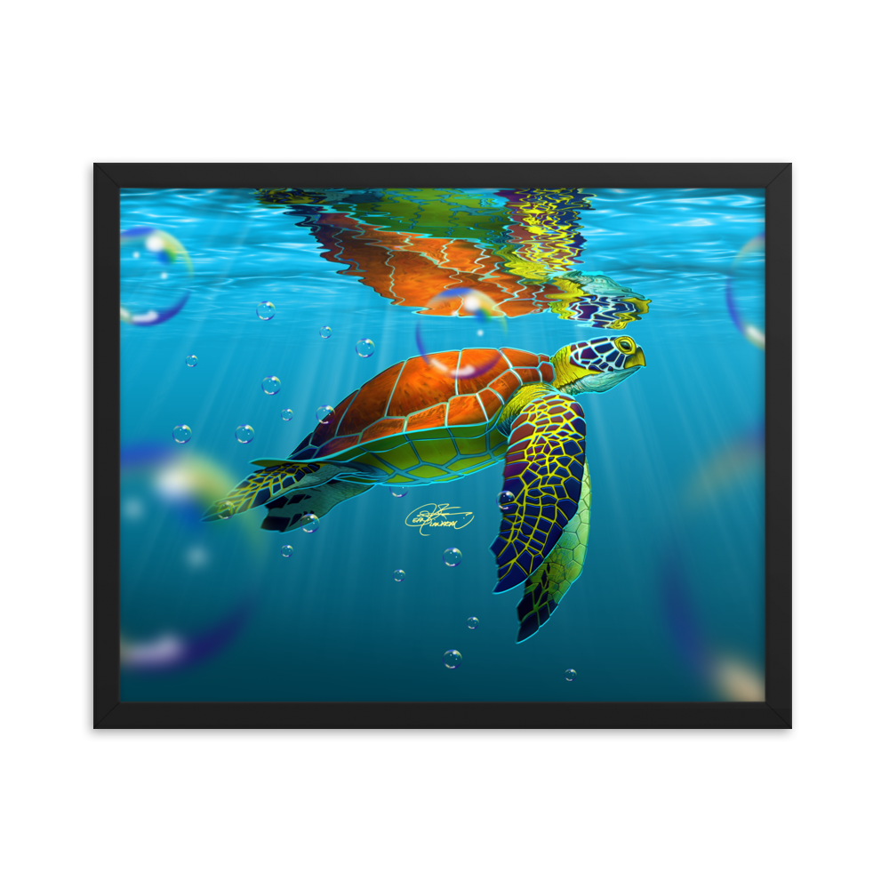 Framed Sea Turtle Poster
